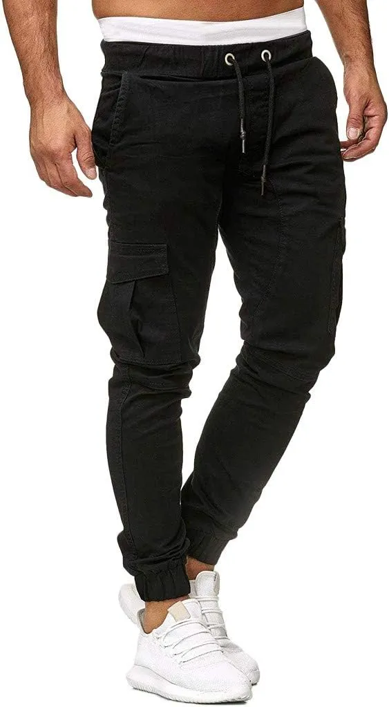 sdbrld Cargo Pants For Men Mens Cargo Pants Solid Drawstring Sport Jogger Cargo Pants Outdoor Casual Hiking Trousers Panrts