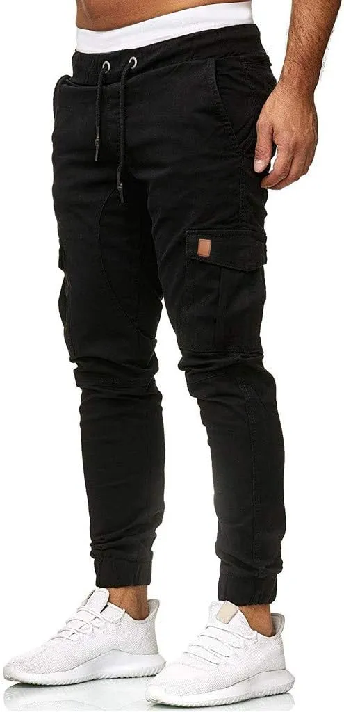 sdbrld Cargo Pants For Men Mens Cargo Pants Solid Drawstring Sport Jogger Cargo Pants Outdoor Casual Hiking Trousers Panrts