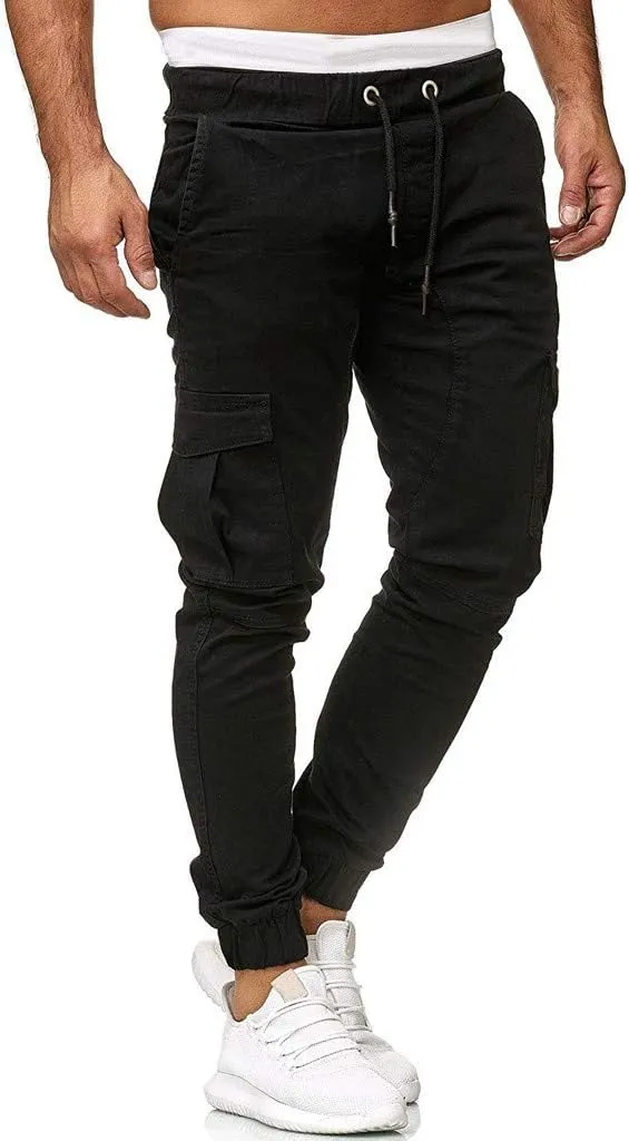 sdbrld Cargo Pants For Men Mens Cargo Pants Solid Drawstring Sport Jogger Cargo Pants Outdoor Casual Hiking Trousers Panrts