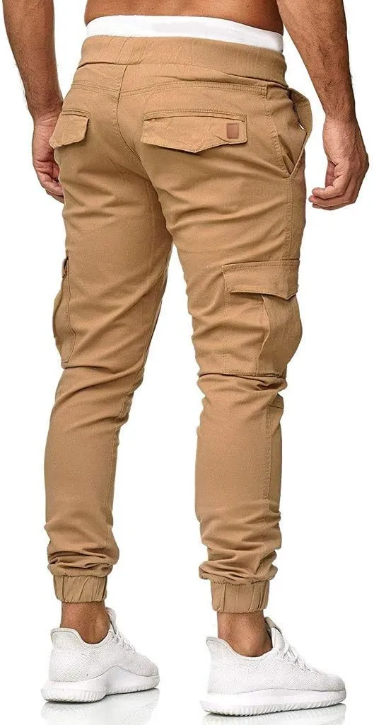 sdbrld Cargo Pants For Men Mens Cargo Pants Solid Drawstring Sport Jogger Cargo Pants Outdoor Casual Hiking Trousers Panrts