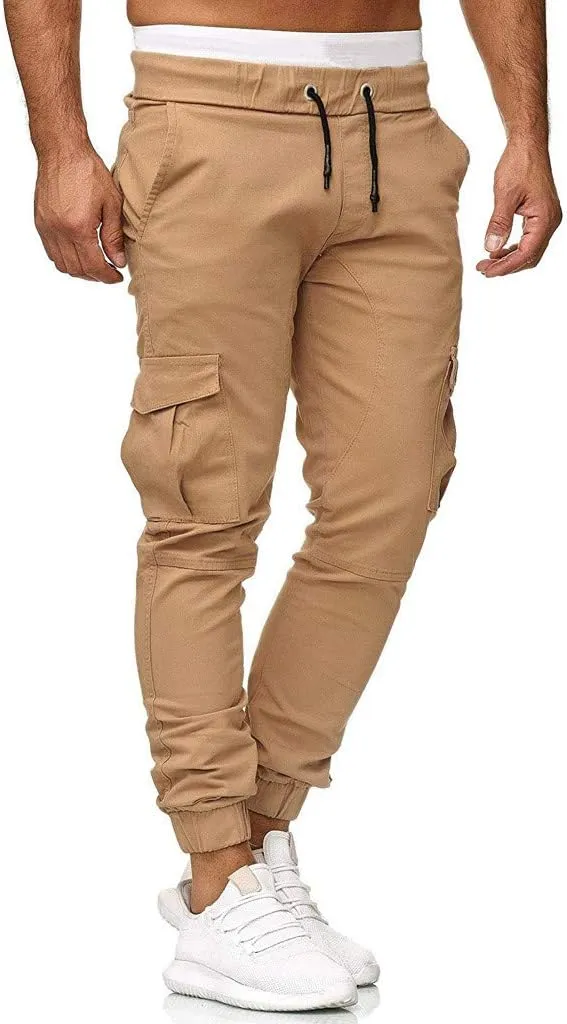 sdbrld Cargo Pants For Men Mens Cargo Pants Solid Drawstring Sport Jogger Cargo Pants Outdoor Casual Hiking Trousers Panrts