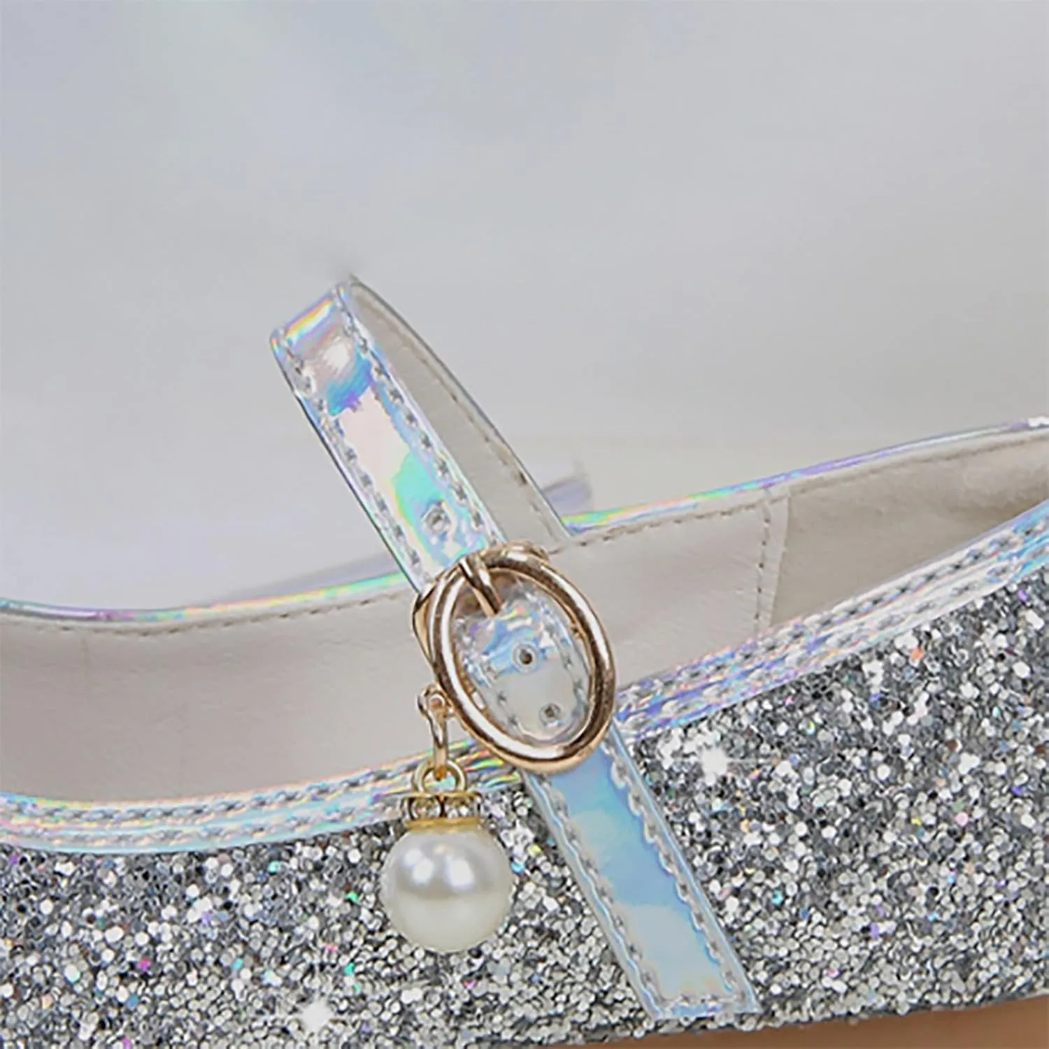 Sequins Sandals for Girls Kids Outdoor Dress Dance Loafers Shoes Toddler ??ow Heel Summer Casual Mary Jane Soft Sole