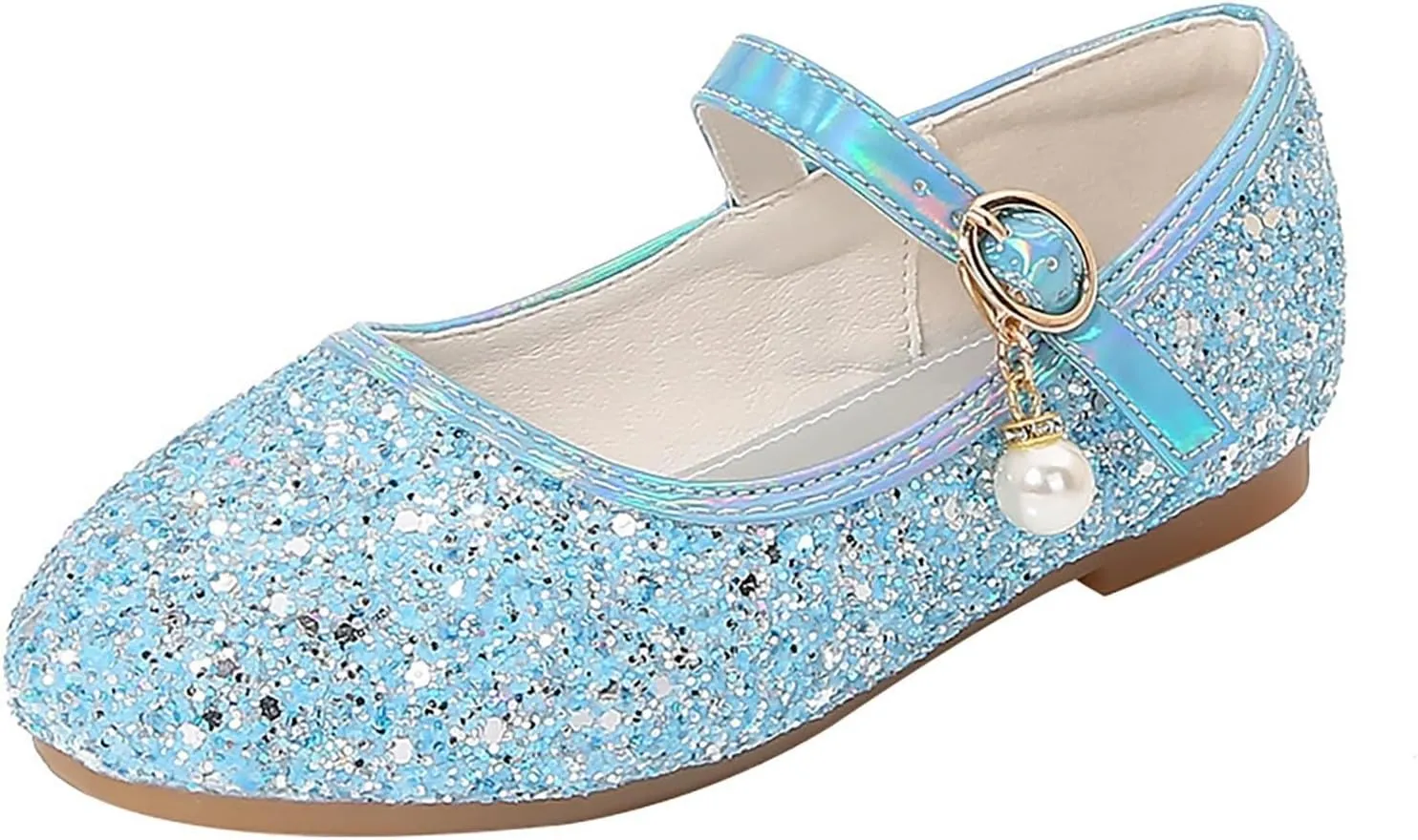 Sequins Sandals for Girls Kids Outdoor Dress Dance Loafers Shoes Toddler ??ow Heel Summer Casual Mary Jane Soft Sole