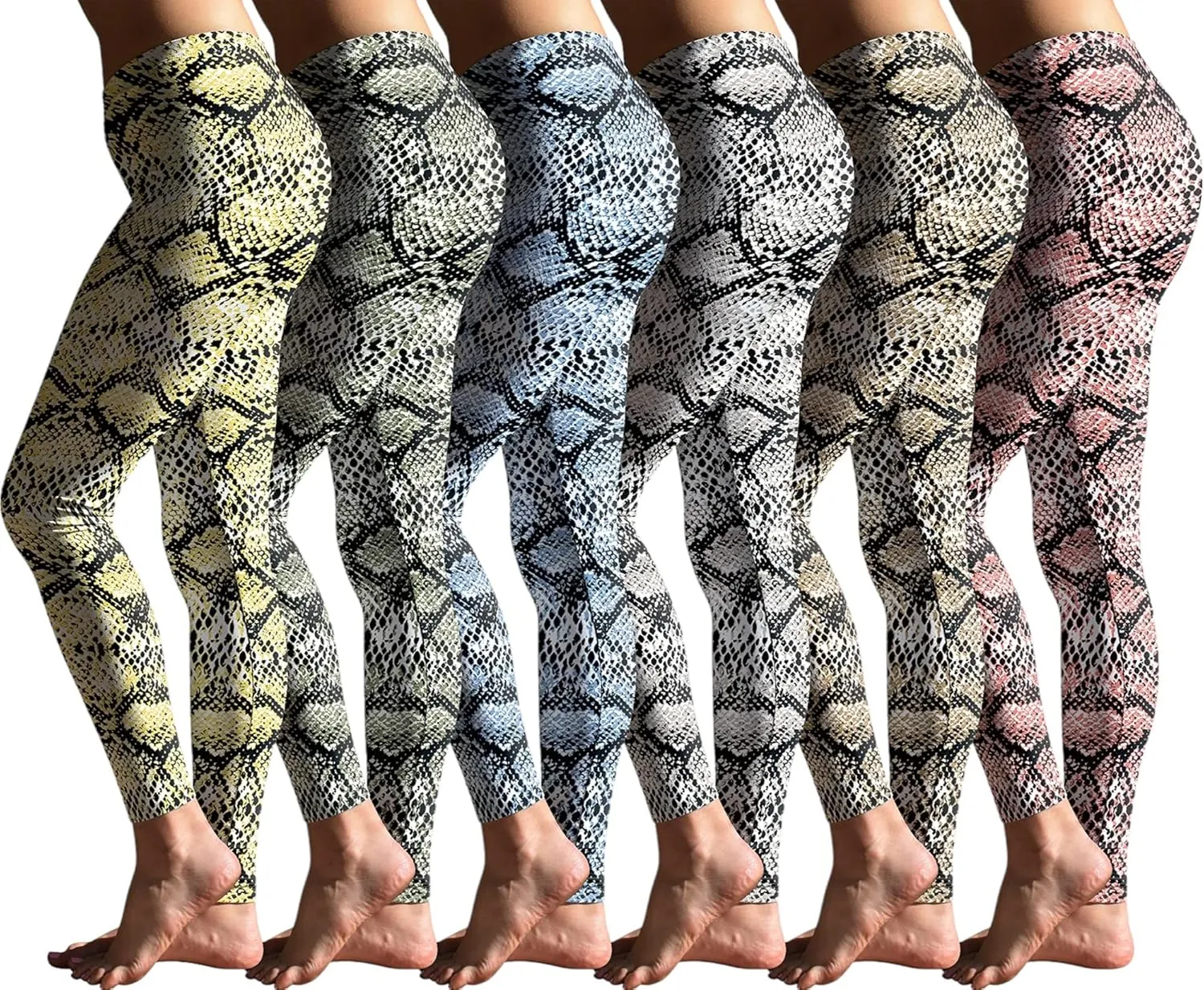 Sexy Basics Women's Ultra Soft Brushed Skinny Pant Long Leggings - One Size Fits Most S-XL, 2X-3X-Multi Packs