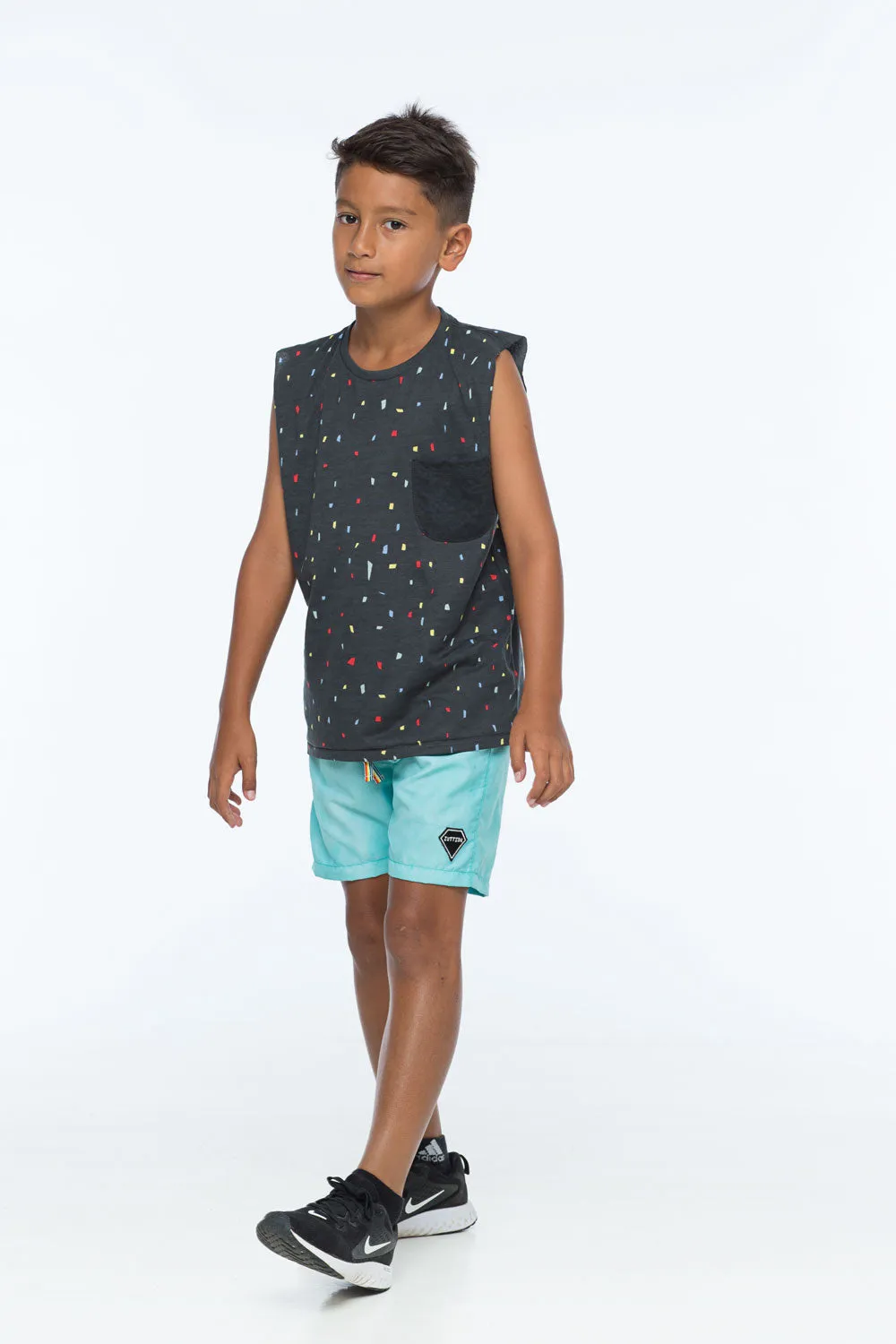 SHAPES TANK TOP CHARCOAL