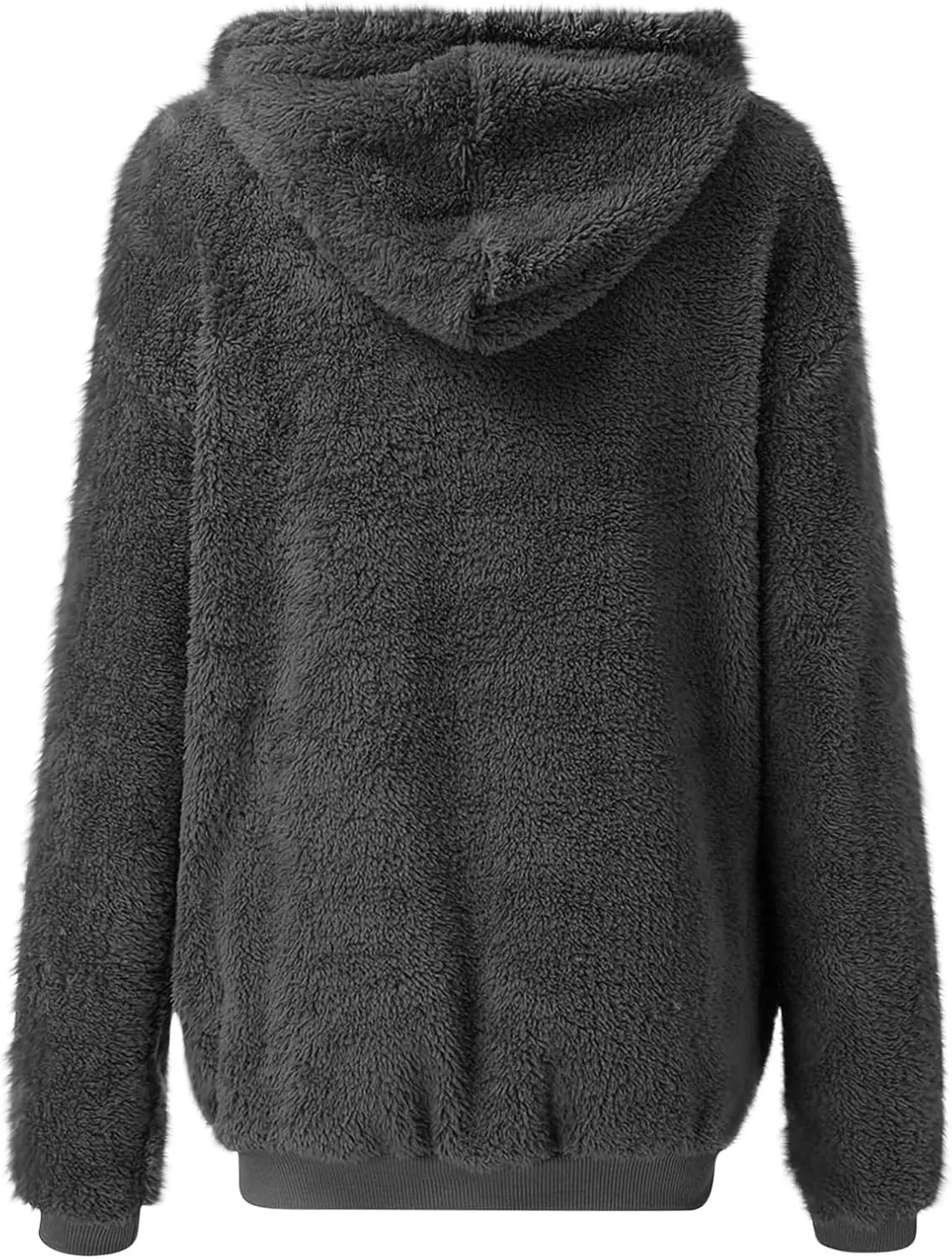 Sherpa Jacket for Women Fuzzy Zip Up Hoodie Casual Loose Warm Fluffy Jackets Fall Winter Fleece Coat with Pockets