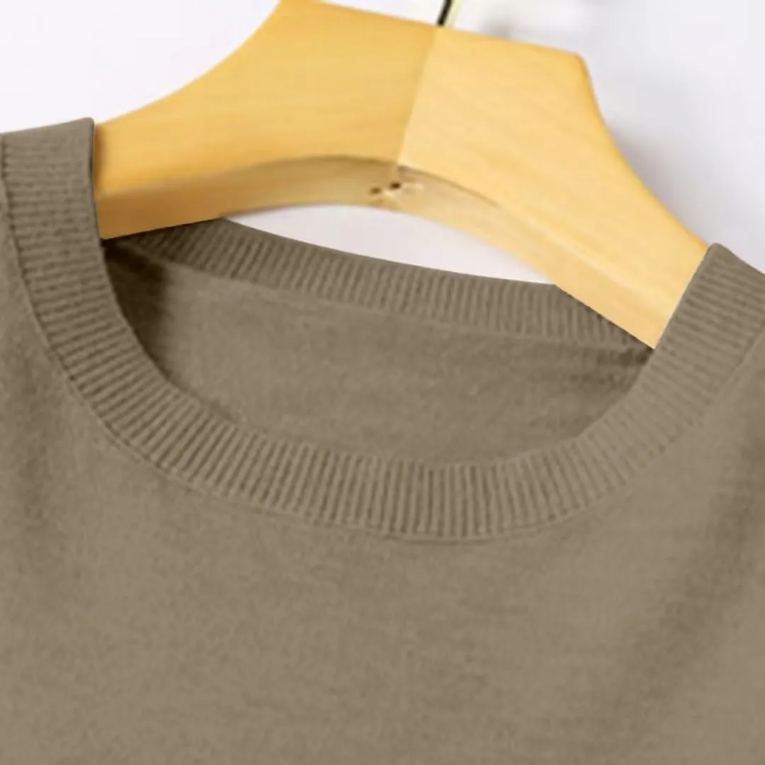 Shirts for Women Long Sleeve Crewneck Sweater Tops Winter Trendy Loose Casual Solid Color Pullover Basic Blouse