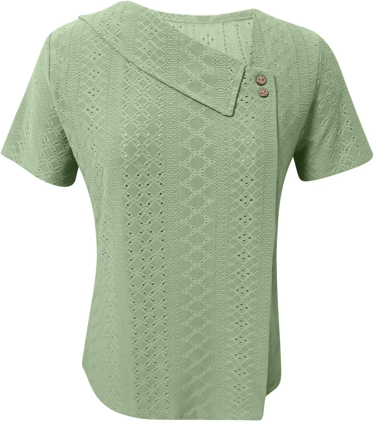 Short Sleeve Blouses for Women Trendy Elegant Dressy Casual Eyelet Shirts Solid Color V Neck Loose Fitted Eyelet Tops