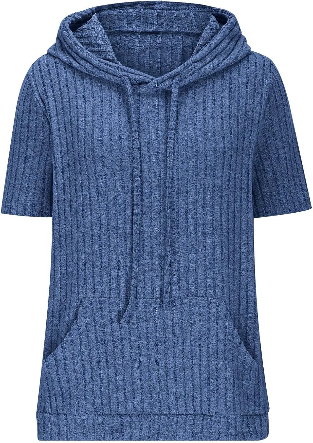 Short Sleeve Hoodies for Women Pullover Oversized Sweatshirts Trendy Casual Shirts Tunic Tops with Pockets Clothes Outfits