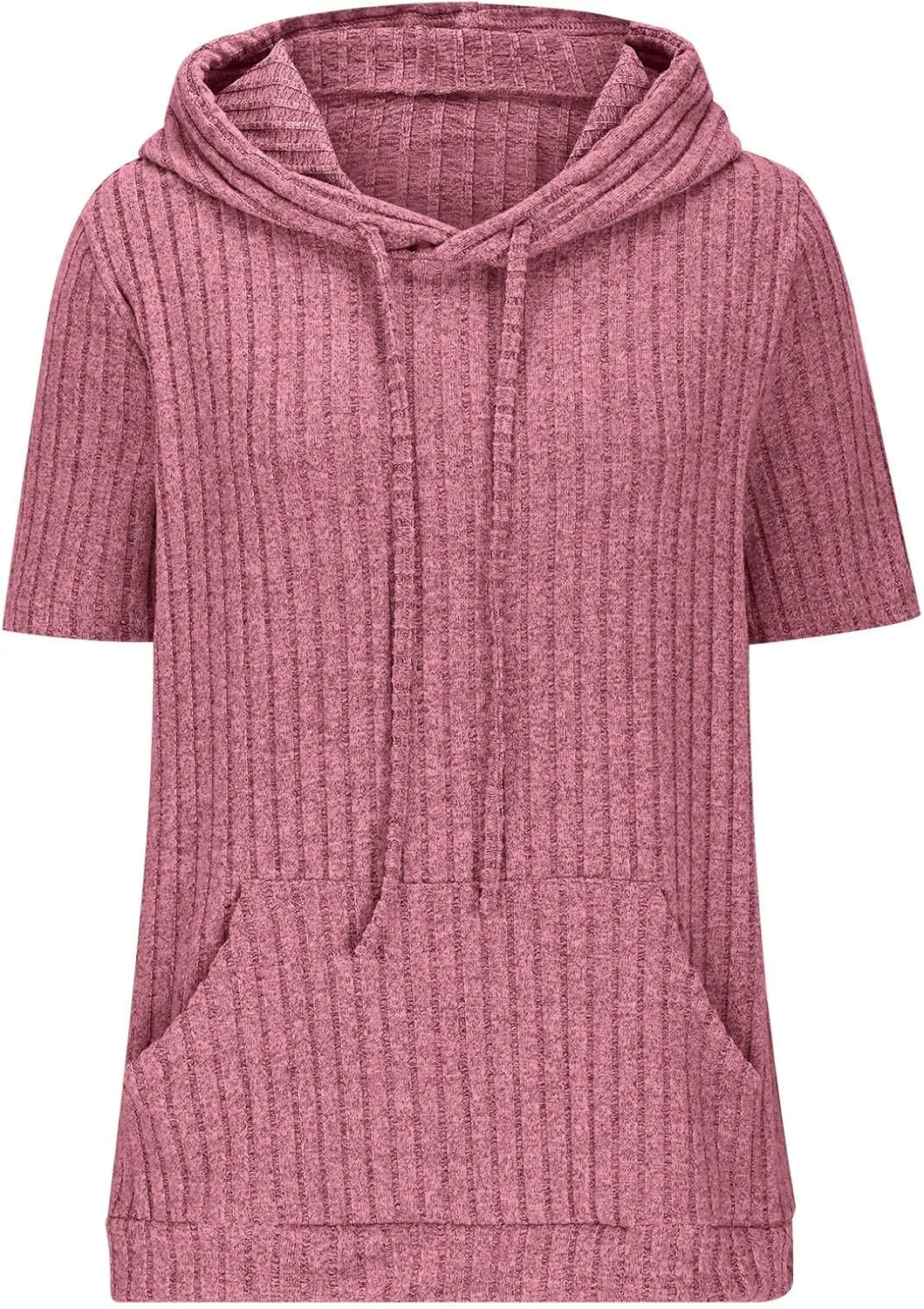 Short Sleeve Hoodies for Women Pullover Oversized Sweatshirts Trendy Casual Shirts Tunic Tops with Pockets Clothes Outfits