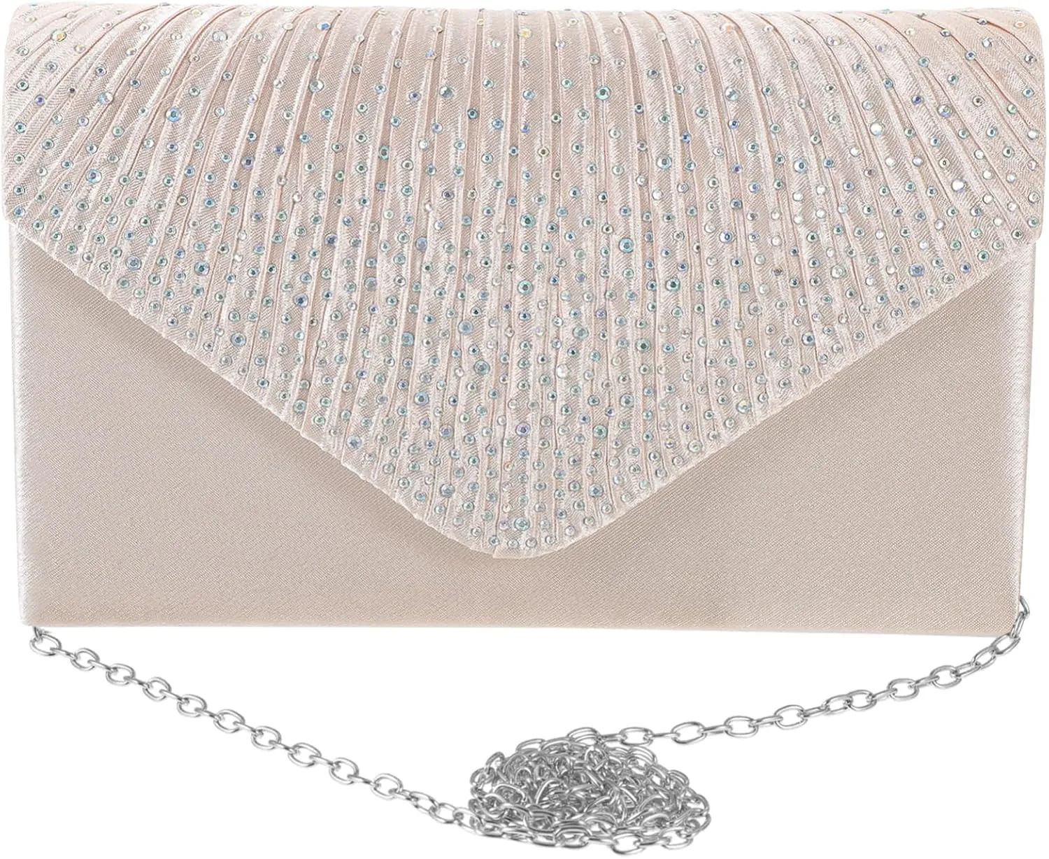 Sleek and Compact Evening Purse Rhinestone Women's Wedding Clutch Bag Polyester Handbag for Formal Events