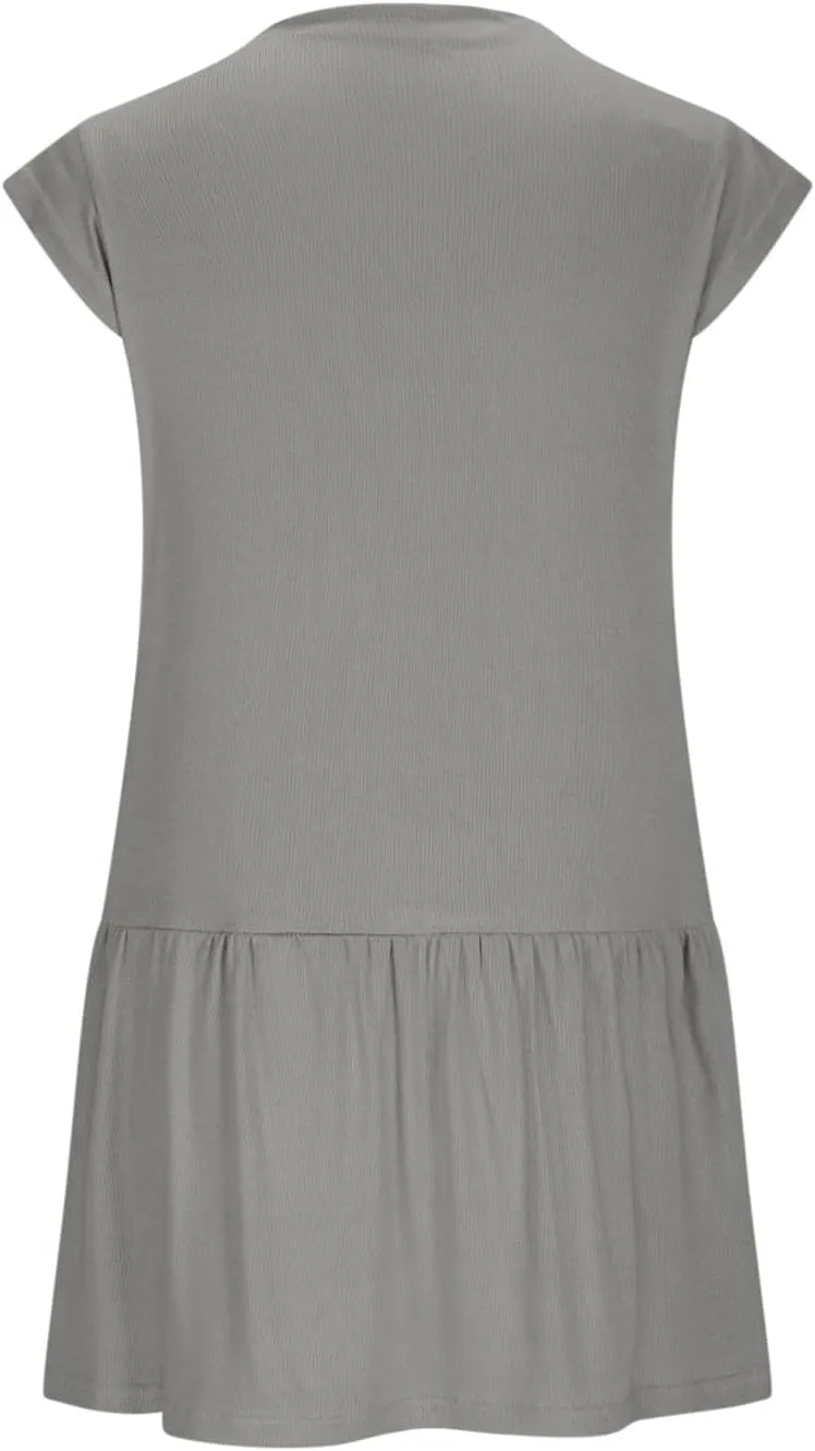 Sleeveless Summer Dress Smocked Loose Ruffle Hem A-Line Swing Mini Sundress Sports Workout Outfits