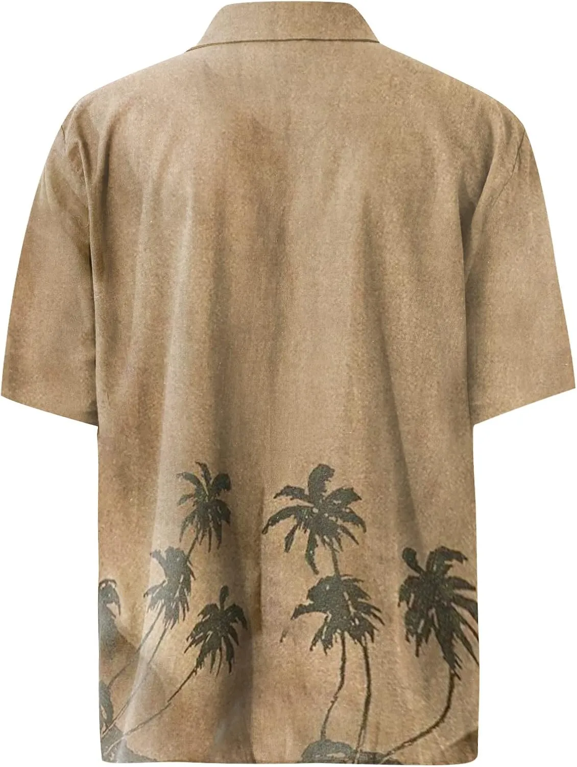 Slim Fit Shirts for Men Casual Lapel Beach Holiday Wear Fashion Hawaiian Short-Sleeved Shirt