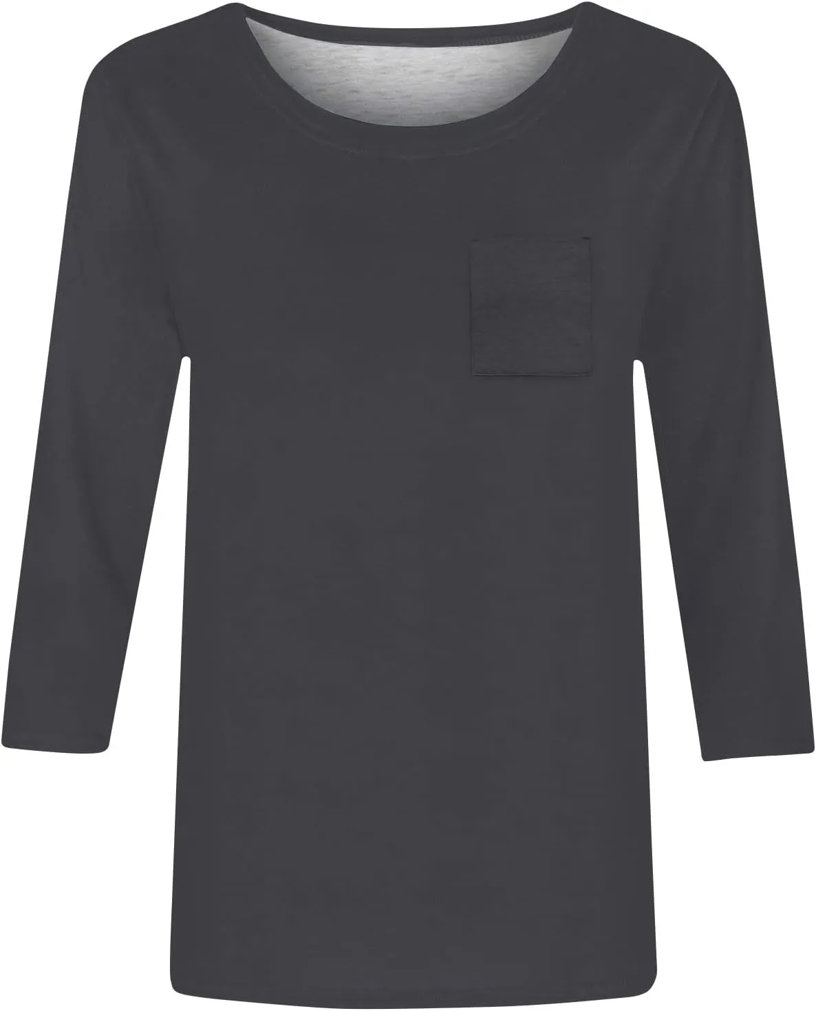 slqdgmryz 3/4 Length Sleeve Womens Tops Dressy Casual Crewneck Tshirts Shirts with Pocket Three Quarter Workout Blouses