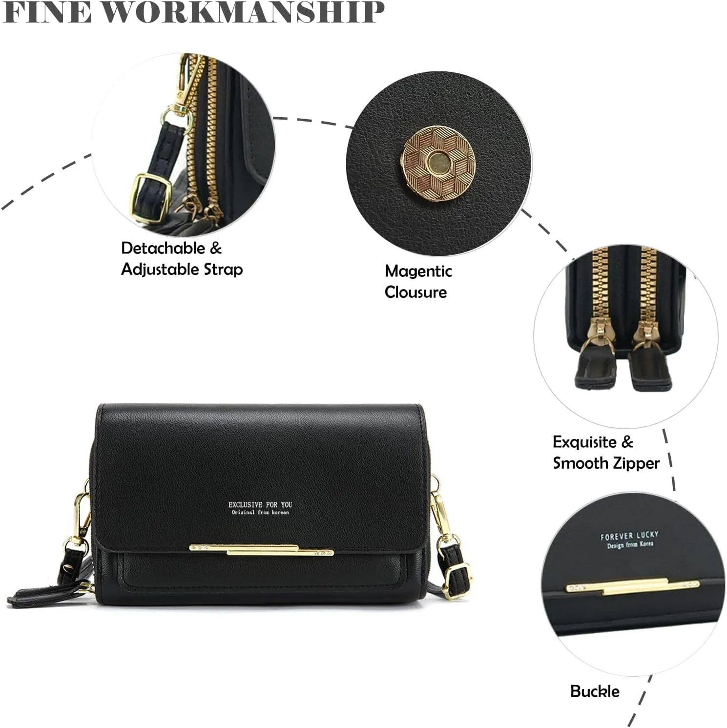 Small Cell Phone Cross Body Bags for Women,Mini Women's Shoulder Wallets