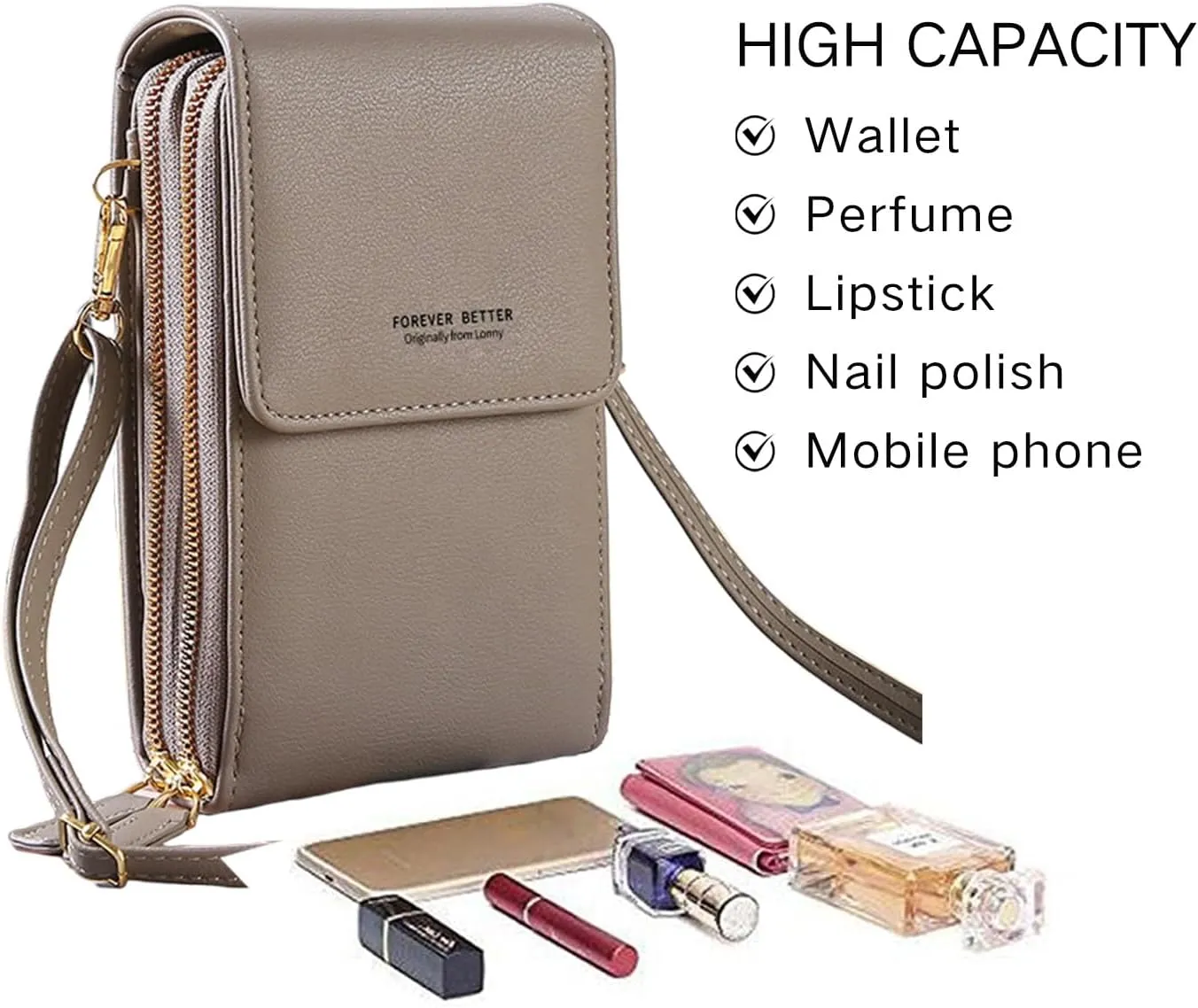 Small Crossbody Cell Phone Bag for Women, Mini Shoulder Purse with Credit Card Slots