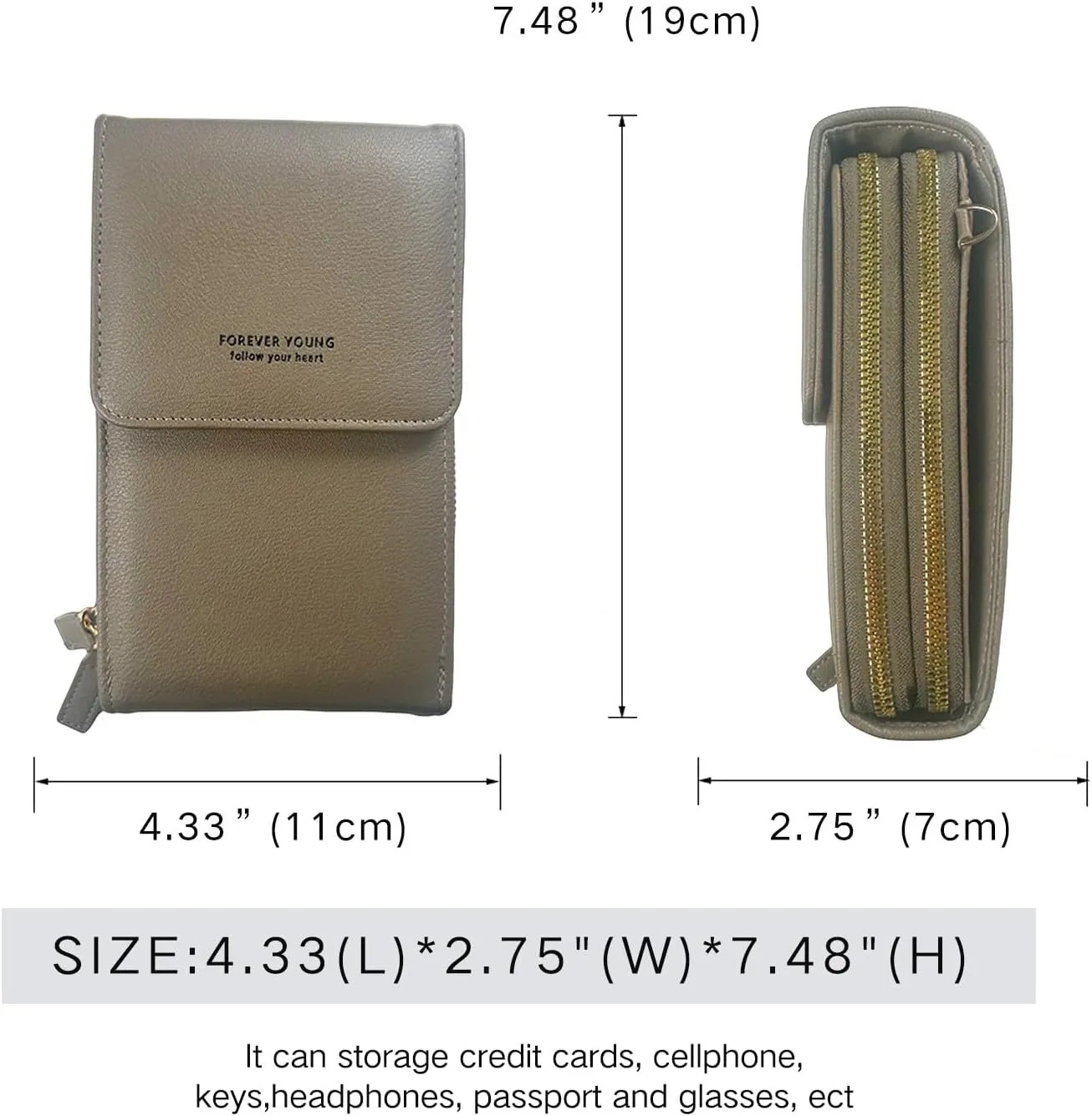 Small Crossbody Cell Phone Bag for Women, Mini Shoulder Purse with Credit Card Slots