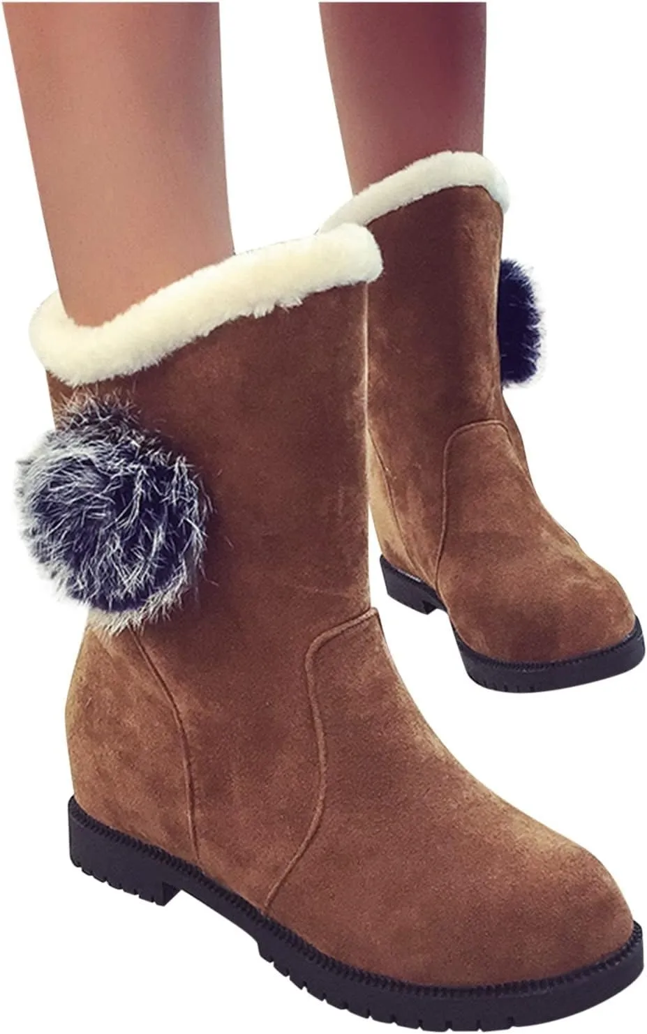 Snow Boots for Women Cute Snow Boots for Women 8.5 Wide Extra Wide Winter Boots for Women Women Waterproof Boots for Work Womens Winter Ankle Boots No Heel