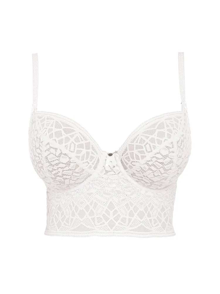 Soiree Lace Longline Bralette - White