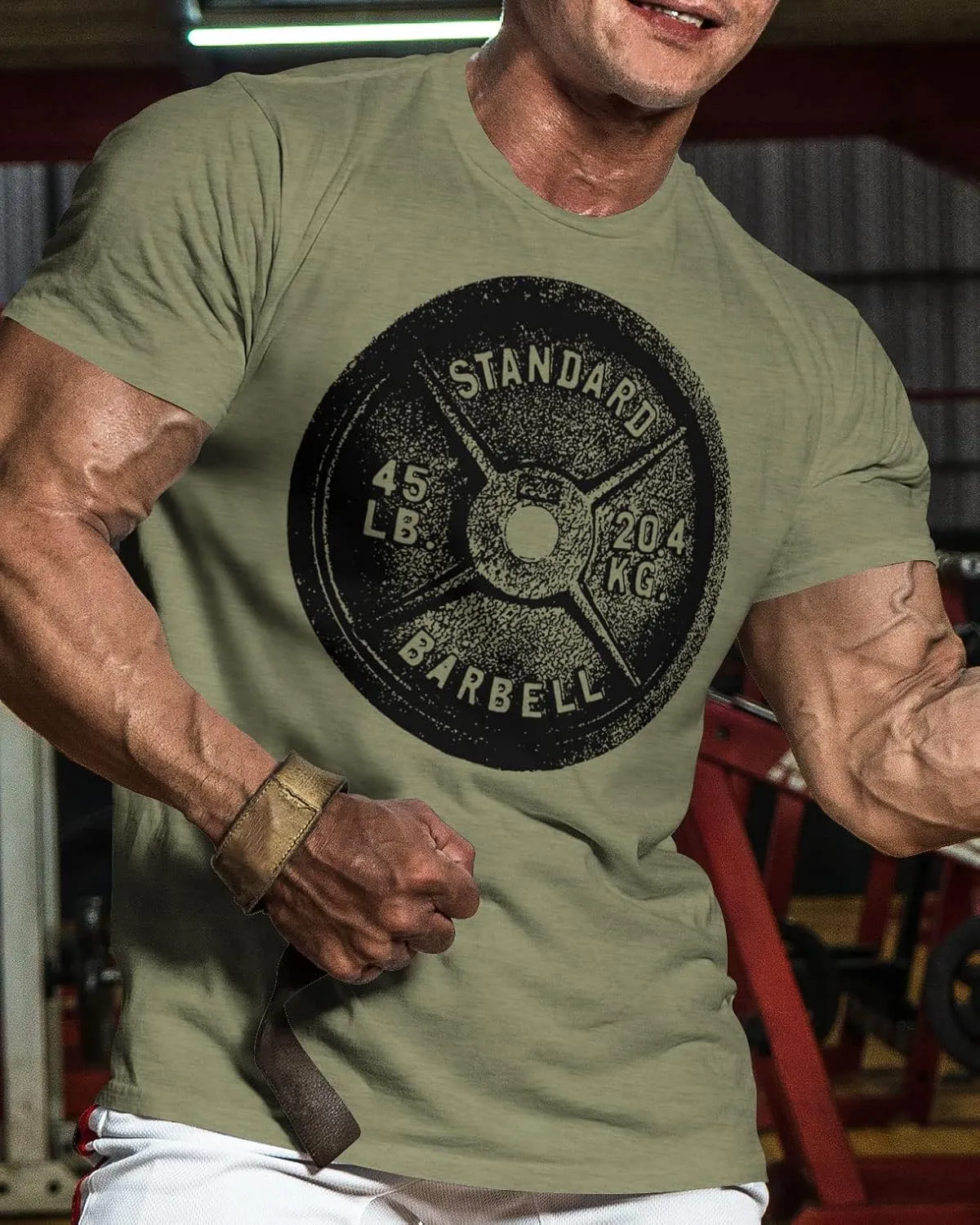 Squat Bench Deadlift Repeat Workout Shirts for Men Weight Plate Gym T-Shirt