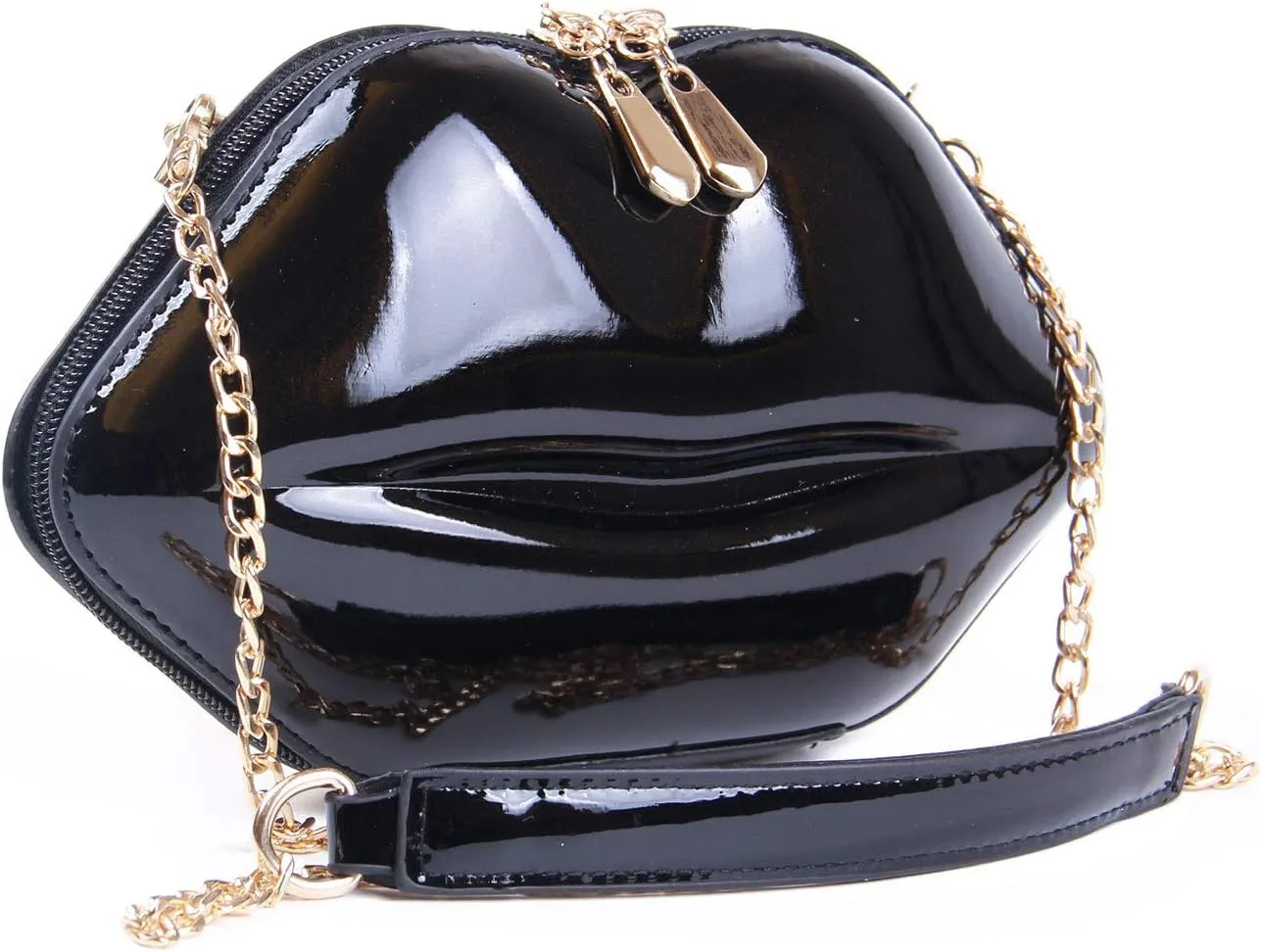 SUKUTU Patent Leather Lip Purse Box Clutch Lip Shaped Party Prom Unique Design Purses Womens Evening Clutch for Teen Girls
