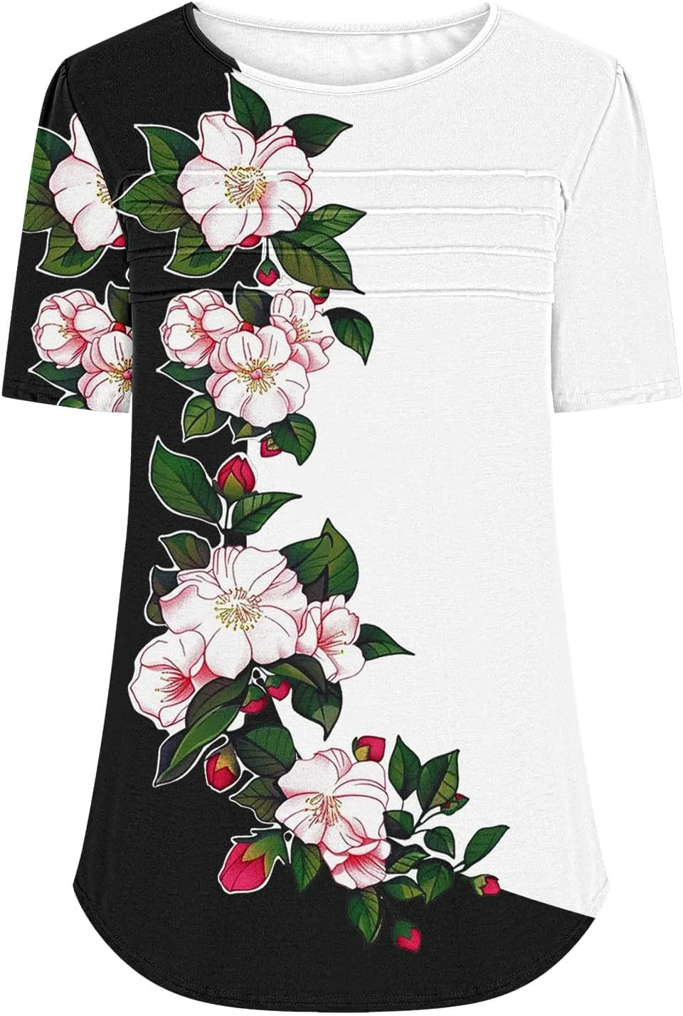 Summer Tops for Women 2025 Short Sleeve Floral Print Graphic Tees Trendy Boho Tops Dressy Casual Tunic Hawaiian Shirt