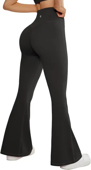 SUUKSESS Women Flare Leggings Scrunch Butt Lifting Bootcut High Waist Yoga Pants
