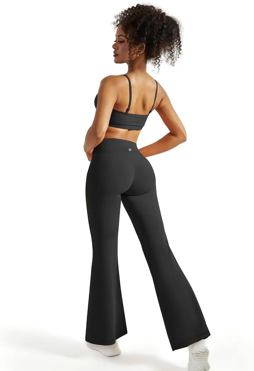 SUUKSESS Women Flare Leggings Scrunch Butt Lifting Bootcut High Waist Yoga Pants