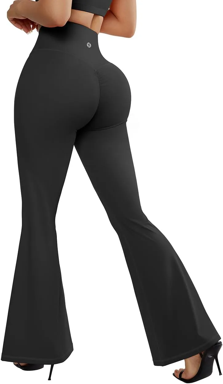 SUUKSESS Women Flare Leggings Scrunch Butt Lifting Bootcut High Waist Yoga Pants