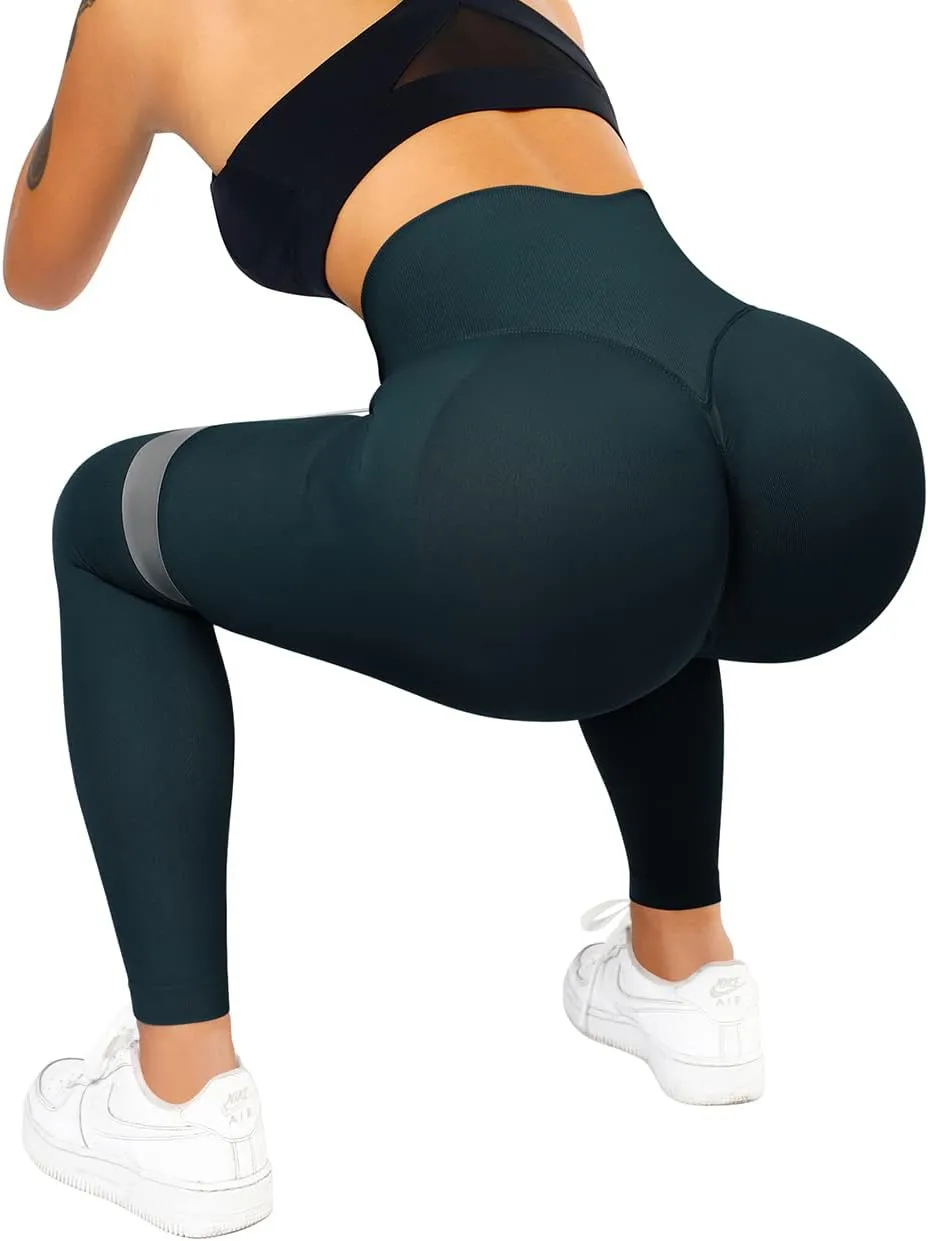 SUUKSESS Women Scrunch Butt Lifting Seamless Leggings Booty High Waisted Workout Yoga Pants