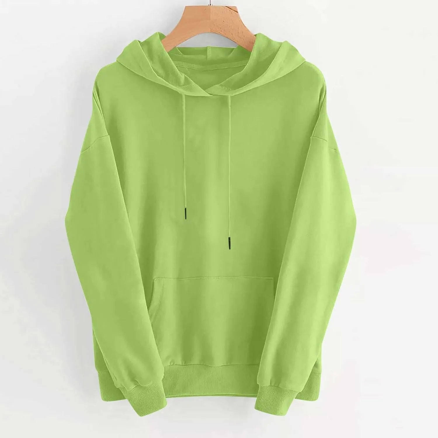 Sweatshirts for Women Oversized Casual Long Sleeve Solid Top Loose Pullover Drawstring Hoodies Sweatshirt with Pocket