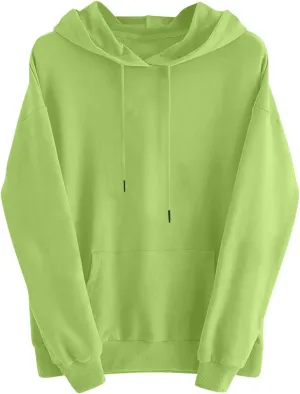 Sweatshirts for Women Oversized Casual Long Sleeve Solid Top Loose Pullover Drawstring Hoodies Sweatshirt with Pocket