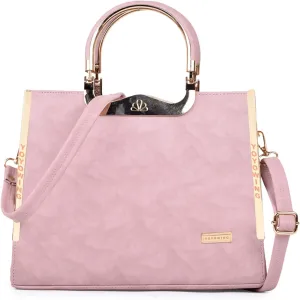 Synthetic Leather Classic Unique Design Women Satchel Handbags Shoulder Purses Totes Top Handle Work Bags Office|College Crossbody Women Handbag, Pink, S