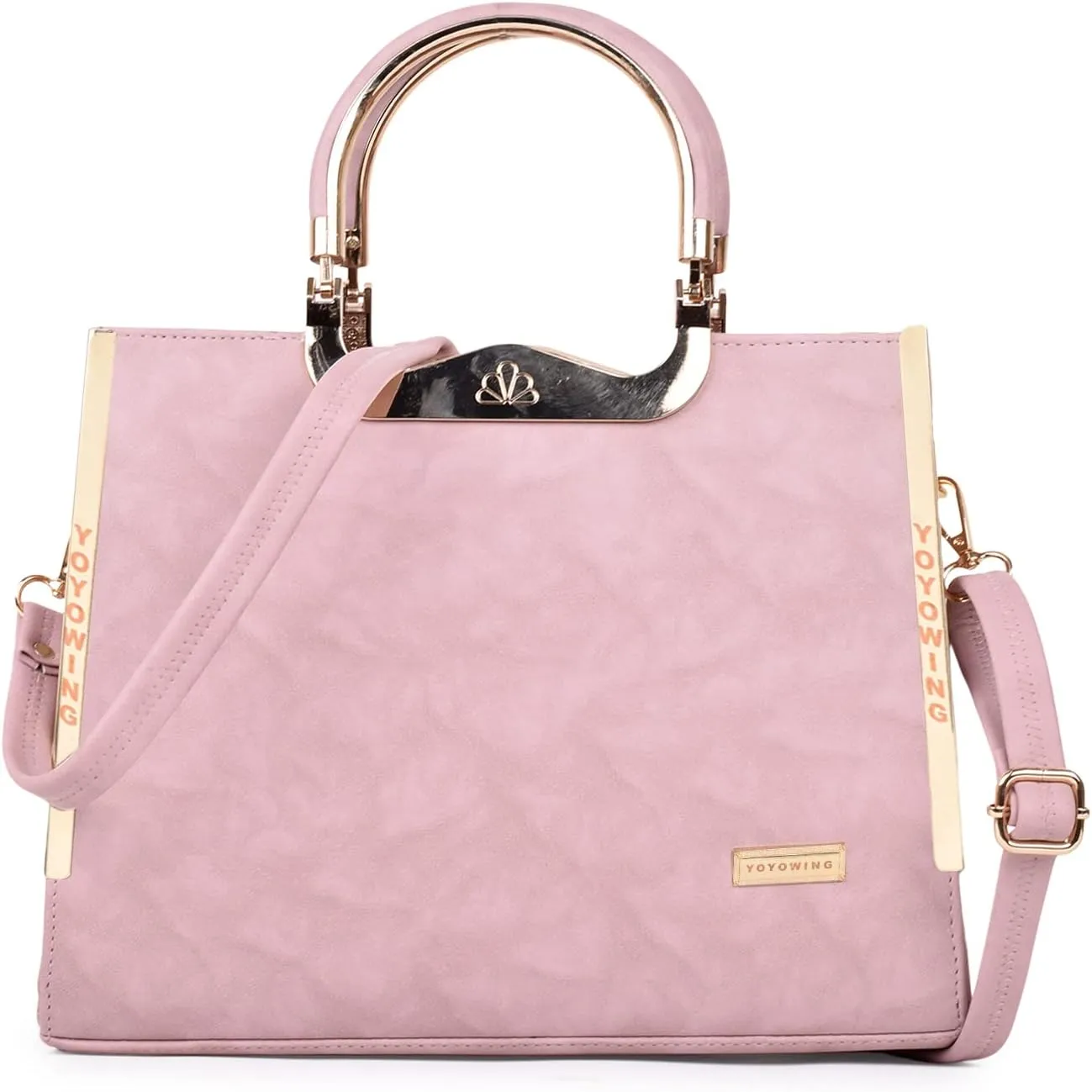 Synthetic Leather Classic Unique Design Women Satchel Handbags Shoulder Purses Totes Top Handle Work Bags Office|College Crossbody Women Handbag, Pink, S