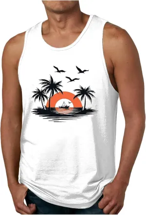 Tank Tops Men Casual Cotton Undershirt Workout Muscle Shirt Hawaiian Beach Sleeveless Shirts Summer T Shirt