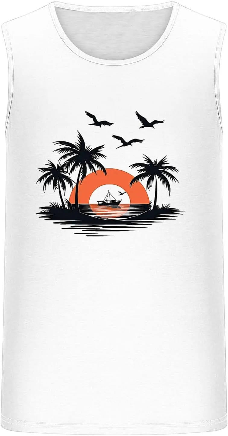 Tank Tops Men Casual Cotton Undershirt Workout Muscle Shirt Hawaiian Beach Sleeveless Shirts Summer T Shirt