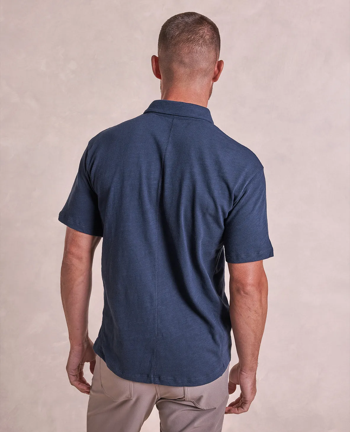The Bowen - Distressed SS Polo - Navy