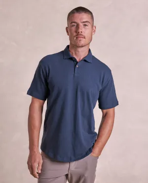 The Bowen - Distressed SS Polo - Navy
