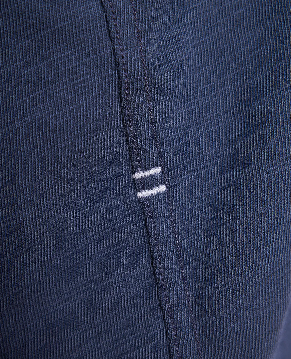 The Mercer - Distressed LS Polo - Navy