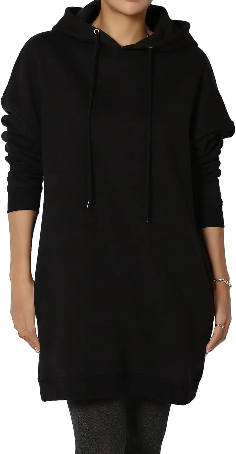 TheMogan Women's S~3X Basic Oversized Pullover Long Hoodie Loose Fit Fleece Tunic Sweatshirts