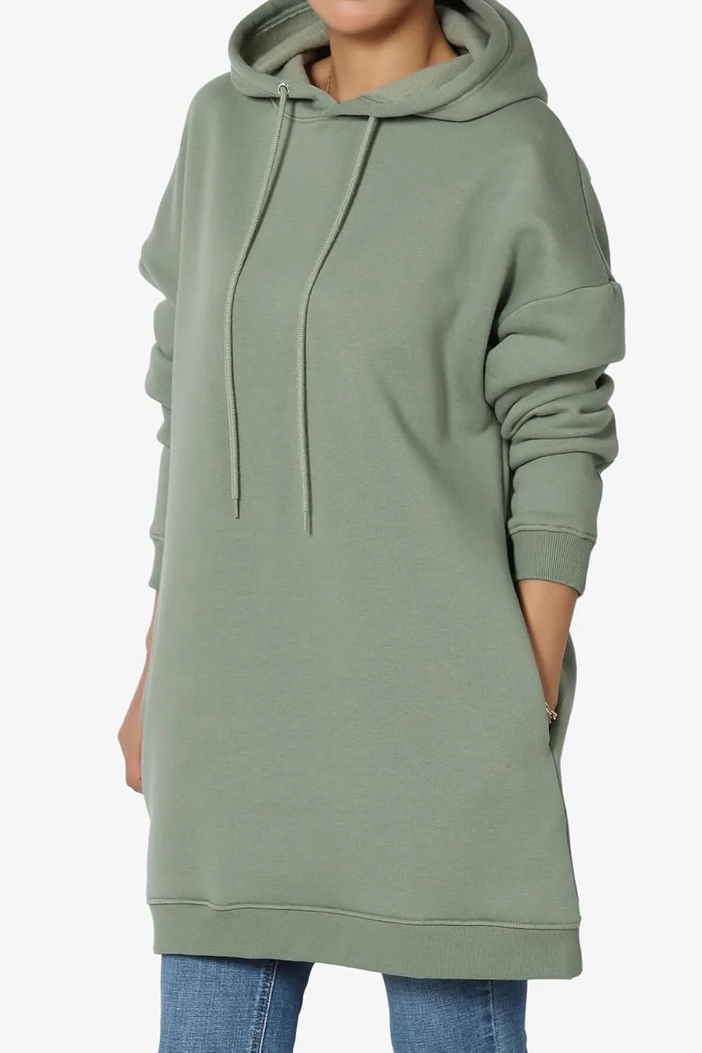 TheMogan Women's S~3X Basic Oversized Pullover Long Hoodie Loose Fit Fleece Tunic Sweatshirts