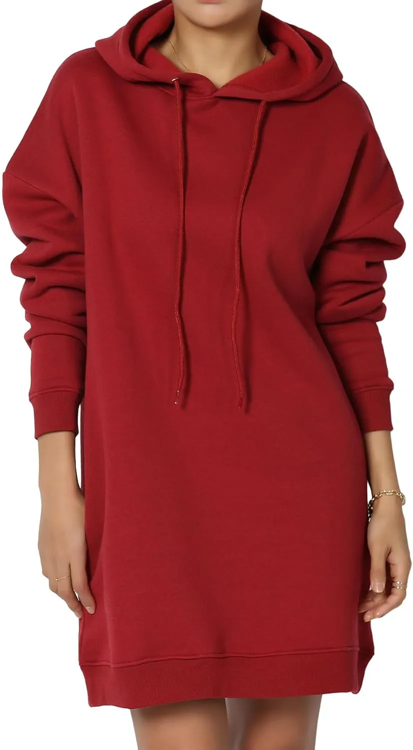 TheMogan Women's S~3X Basic Oversized Pullover Long Hoodie Loose Fit Fleece Tunic Sweatshirts