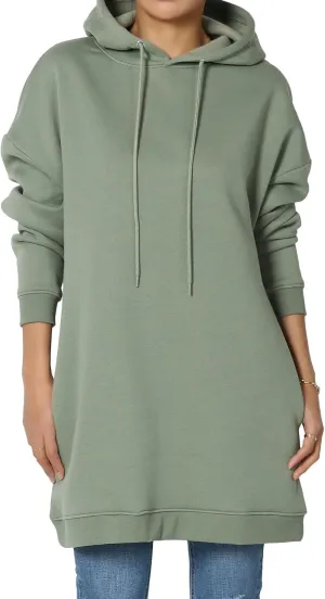 TheMogan Women's S~3X Basic Oversized Pullover Long Hoodie Loose Fit Fleece Tunic Sweatshirts