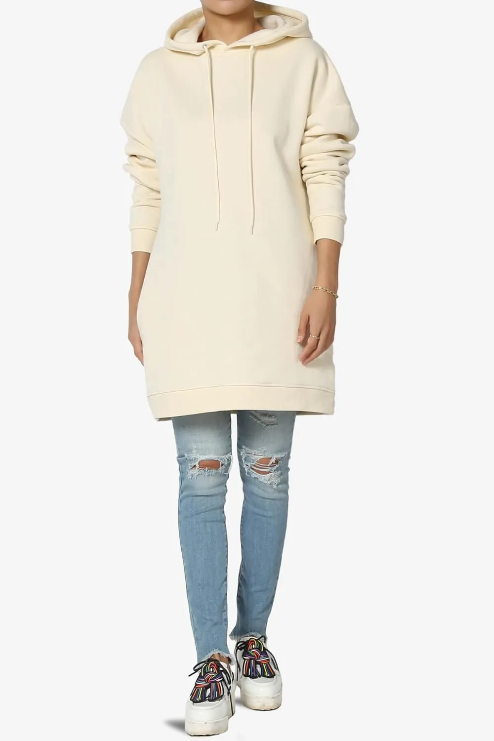 TheMogan Women's S~3X Basic Oversized Pullover Long Hoodie Loose Fit Fleece Tunic Sweatshirts