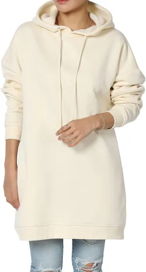 TheMogan Women's S~3X Basic Oversized Pullover Long Hoodie Loose Fit Fleece Tunic Sweatshirts