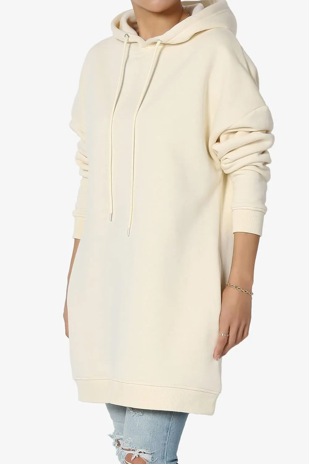 TheMogan Women's S~3X Basic Oversized Pullover Long Hoodie Loose Fit Fleece Tunic Sweatshirts