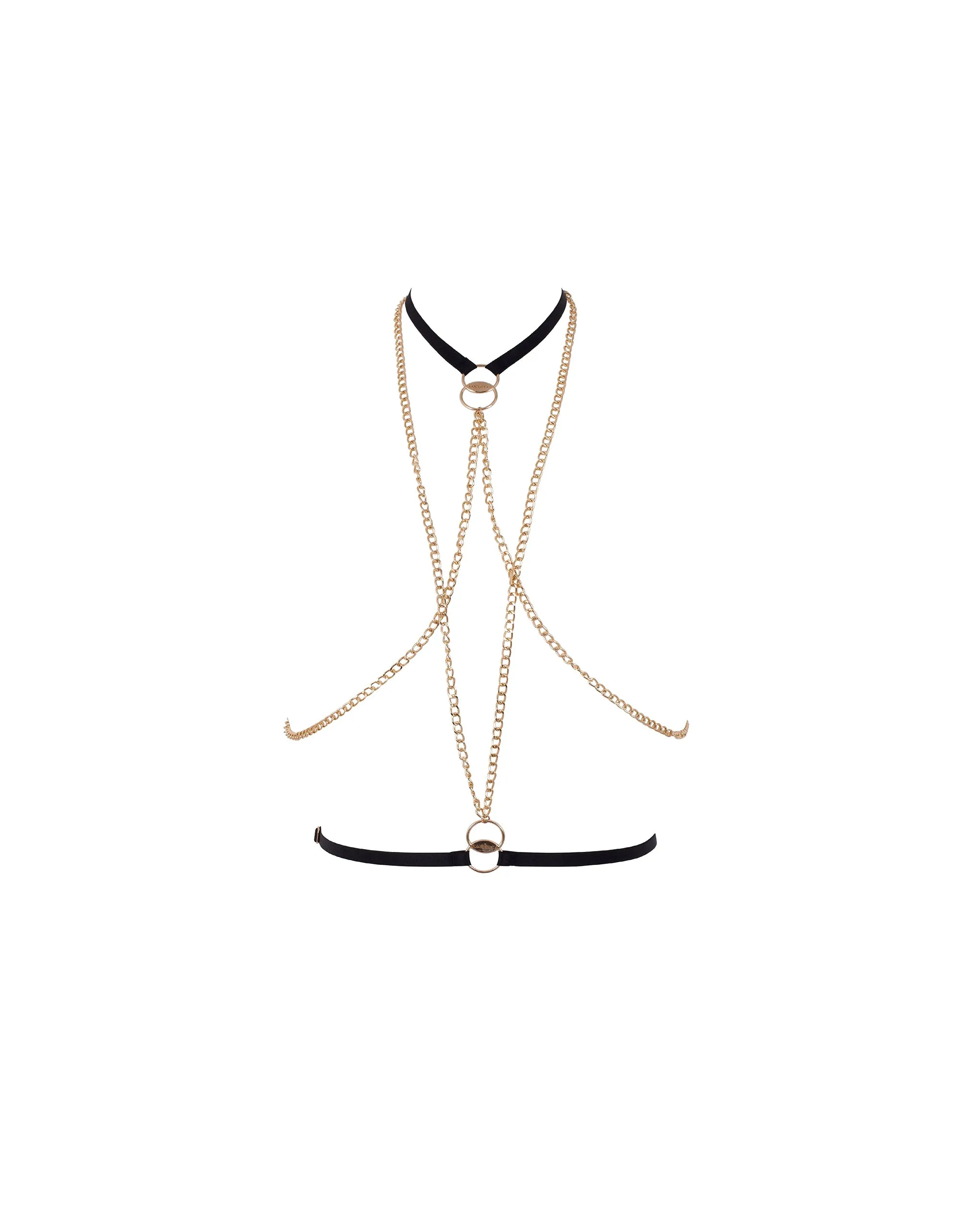 Theodora Chain Harness Black/Gold