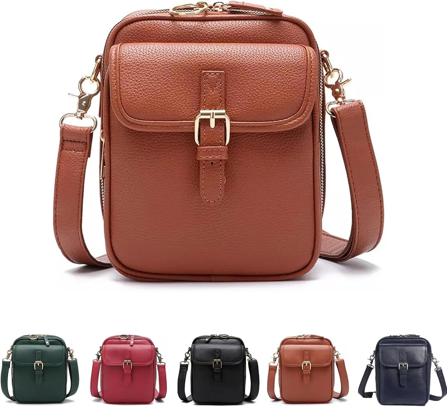 Tojoyride Crossbody Bag, Vintage Urvashi Crossbody Bag with 10 Card Slots, Women Shoulder Handbags with Anti-Theft Zipper