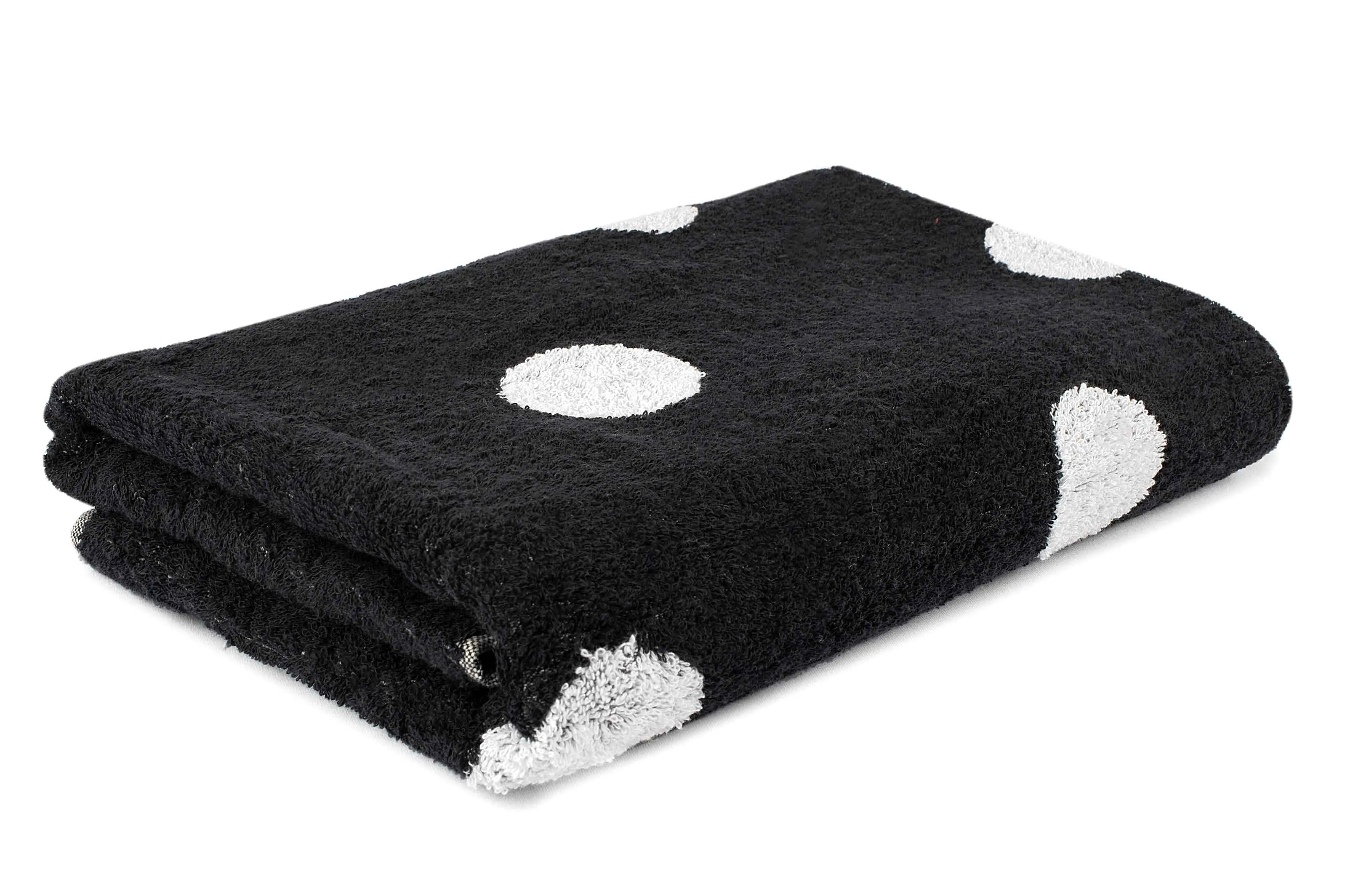 Tyne Collection Cotton Bath Towel - Black & White Spots