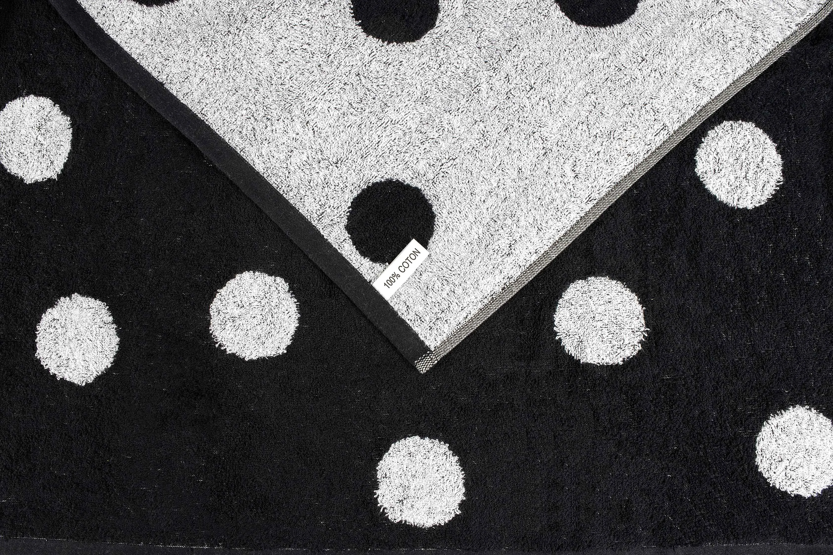 Tyne Collection Cotton Bath Towel - Black & White Spots